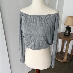 Off-Shoulder Gray Women’s Top - Classic Casual